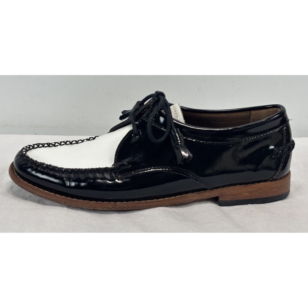 Weejuns By Bass Winnie Oxford Shoes Loafers Women's 8 M Black White Tassel Laces